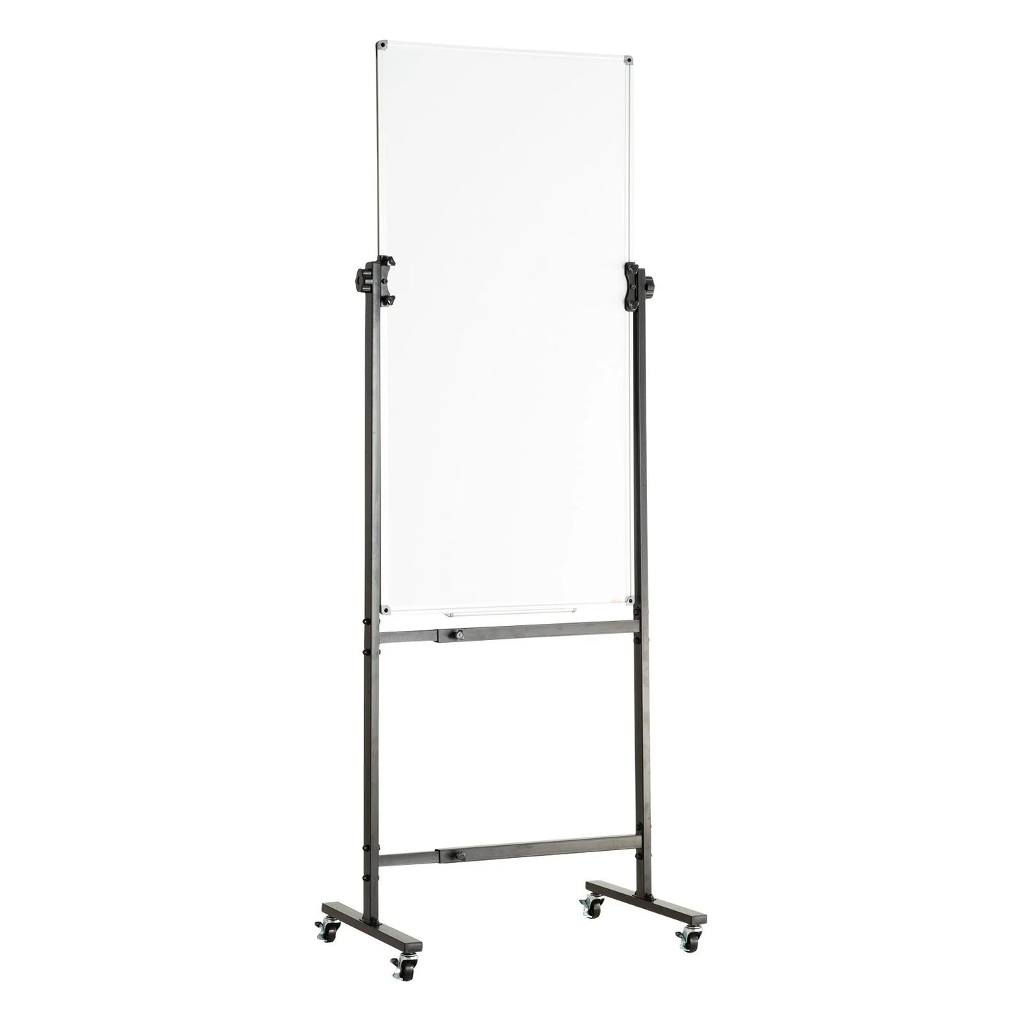 VEVOR Rolling Magnetic Whiteboard, Double-sided Mobile Whiteboard 24x48 Inches, Adjustable Height Dry Erase Board with Wheels, 1 Magnetic Erase & 3 Dry Erase Markers & Movable Tray for Office School