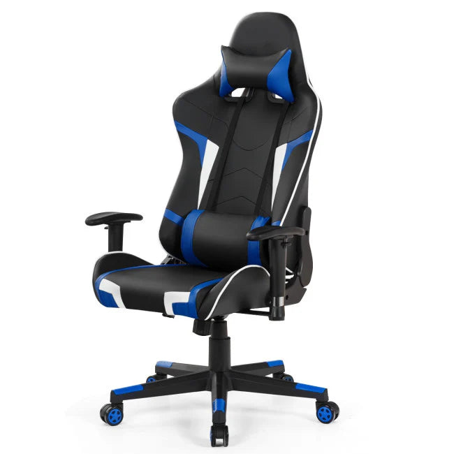 Reclining Swivel Massage Gaming Chair with Lumbar Support