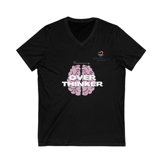 Over Thinker Unisex Jersey Short Sleeve V-Neck Tee