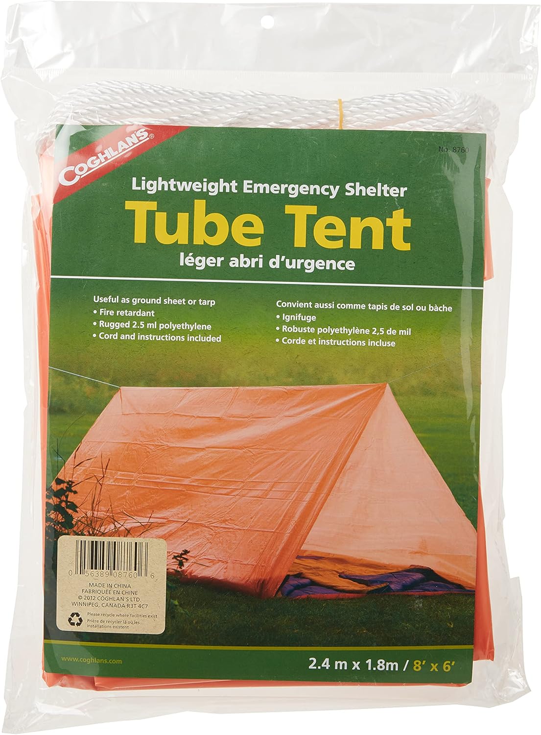 2-Person Tube Tent with Cord