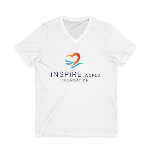 Inspire.World Foundation Unisex Jersey Short Sleeve V-Neck Tee