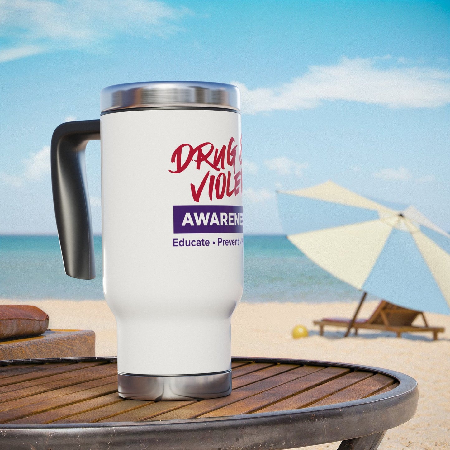 DVA Stainless Steel Travel Mug with Handle, 14oz