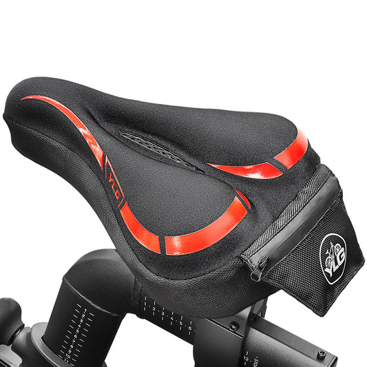 YC 5, YLG Red Memory Foam Bike seat Cover 11" x 7" Red-0