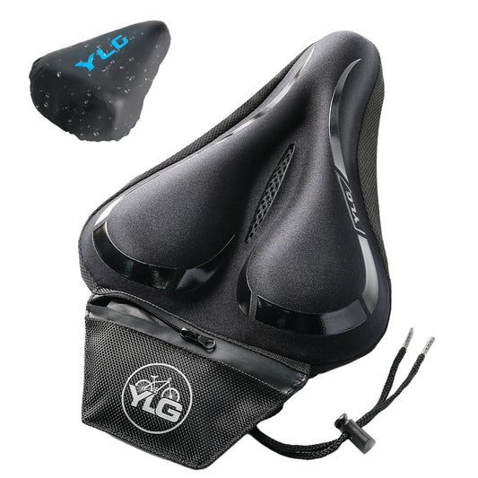 YC 4, YLG Memory Foam Bike seat Cover Black 11" x 7"-0