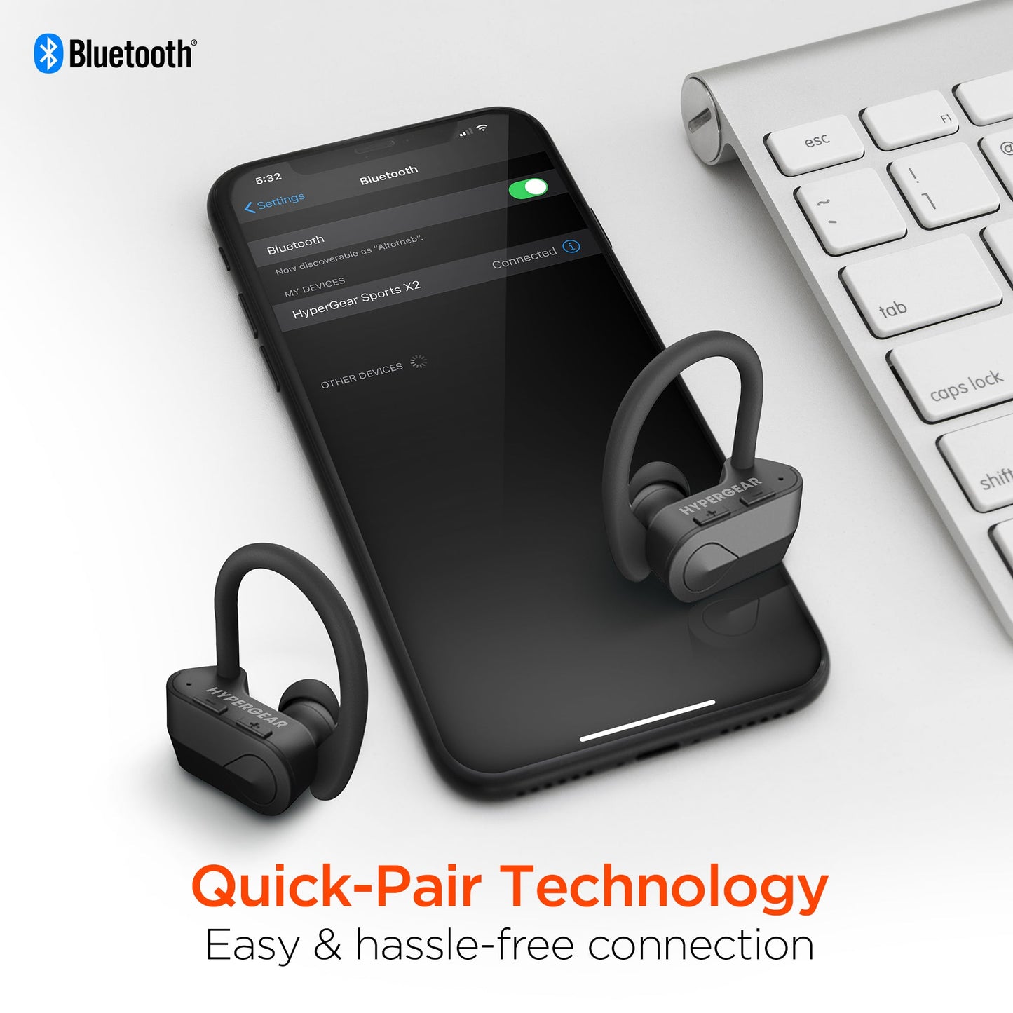 HyperGear Sport X2 True Wireless Earbuds with 4 Hours of Playtime per Charge