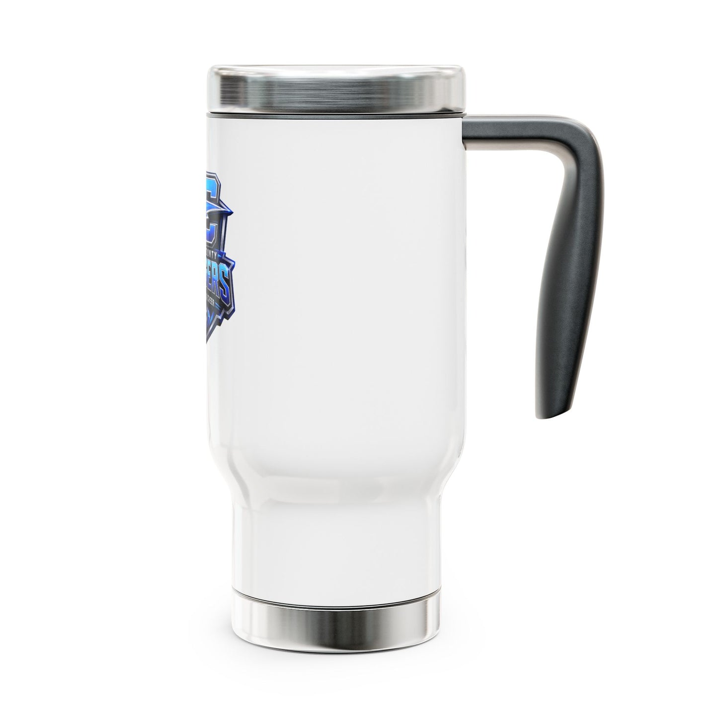 LC Chargers Stainless Steel Travel Mug with Handle, 14oz