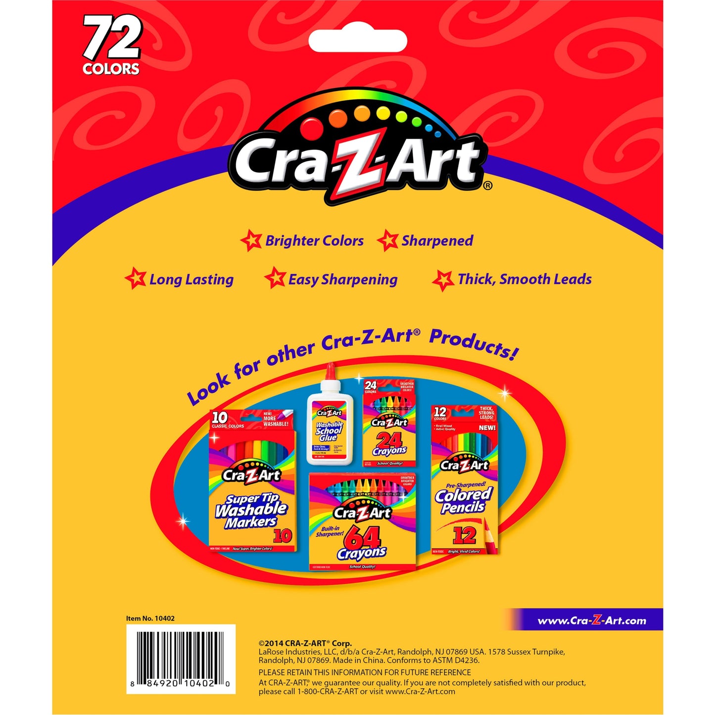 Classic Colored Pencils, 72 Count, Multicolor, Beginner Child to Adult, Back to School