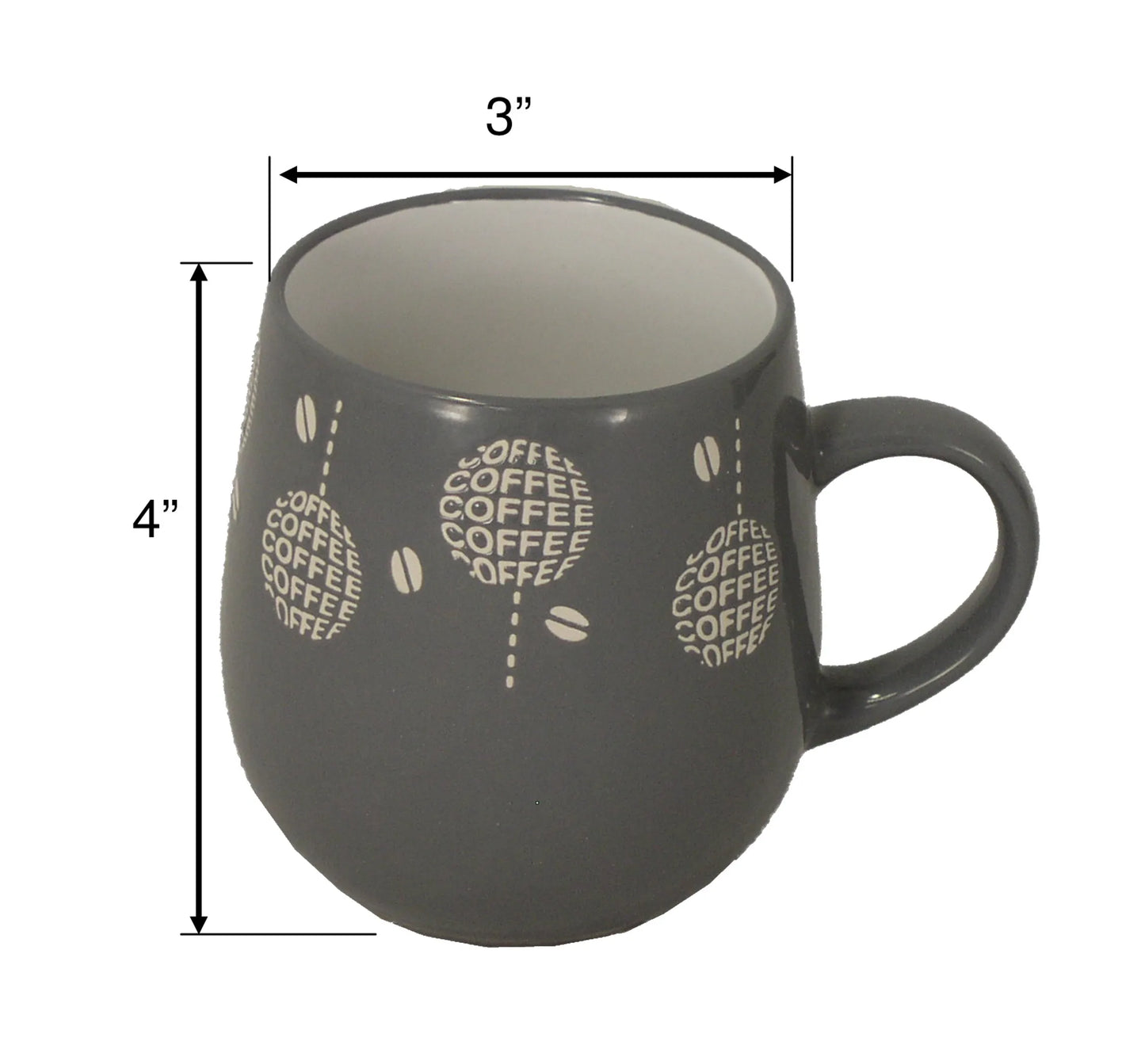 MARCELLE 6PC MUG SET (17OZ) WITH RACK AND COLOR BOX