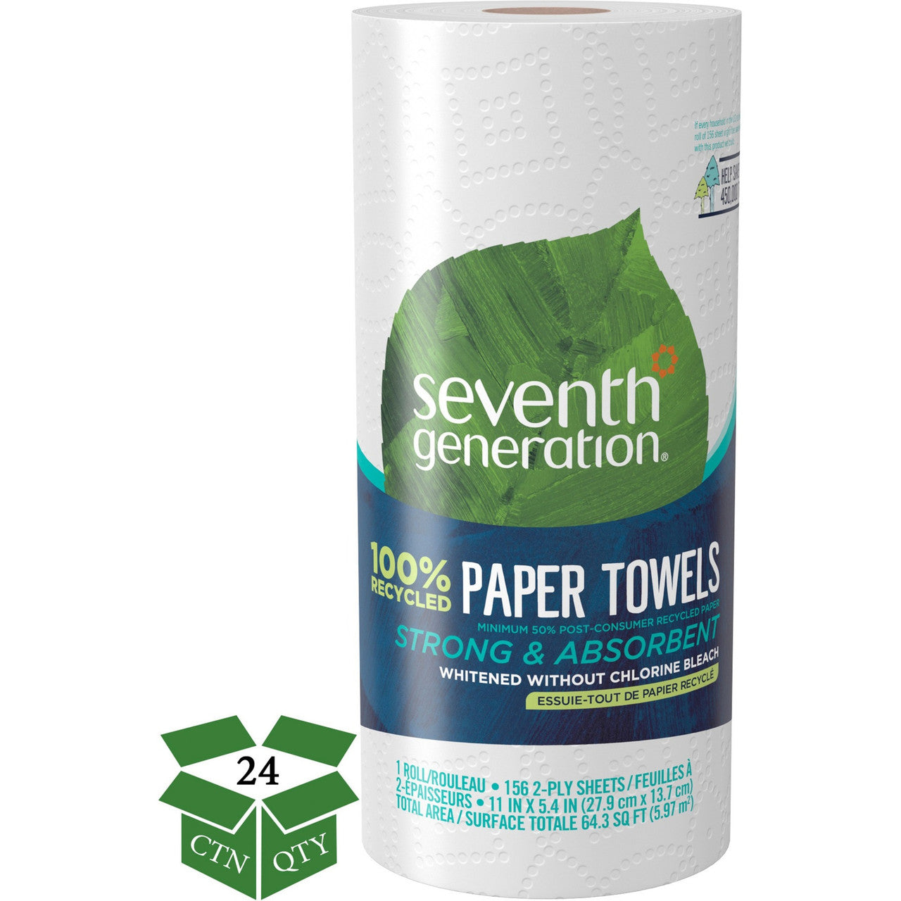 Seventh Generation Paper Towels,100% Recycled,156Shts (24x156 CT)