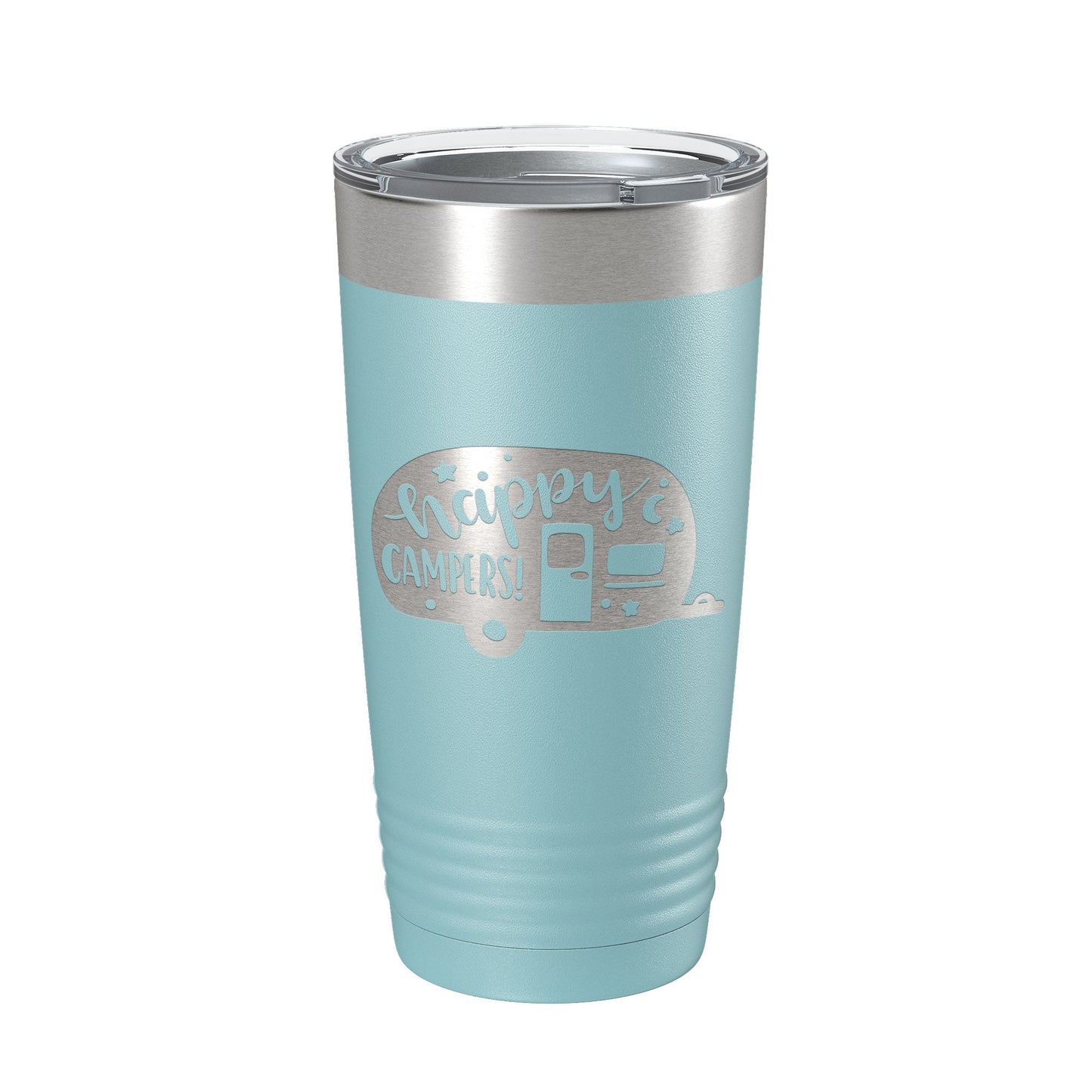 Happy Campers Tumbler RV Camping Travel Mug Gift Insulated Laser Engraved Coffee Cup Tent Outdoors 20 oz
