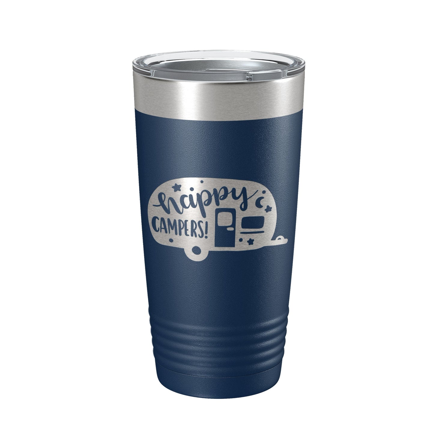Happy Campers Tumbler RV Camping Travel Mug Gift Insulated Laser Engraved Coffee Cup Tent Outdoors 20 oz