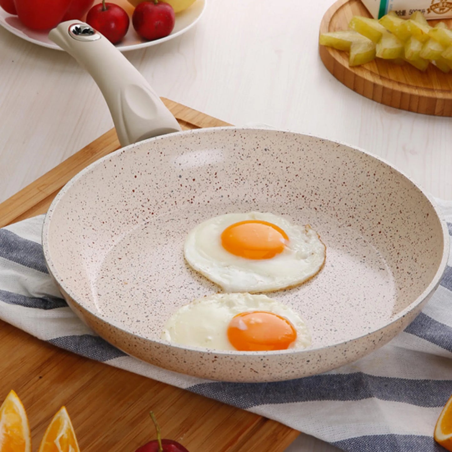 NonStick Fry Pan Marble Stone Ceramic Coated Skillet Pan , ,