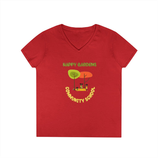 Happy Gardens Ladies' V-Neck T-Shirt