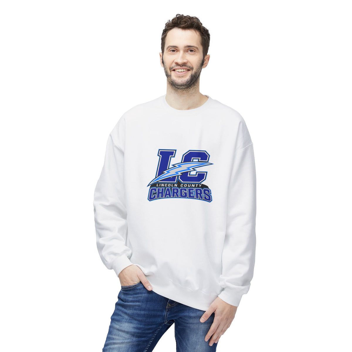 LC Chargers Unisex Midweight Softstyle Fleece Crewneck Sweatshirt