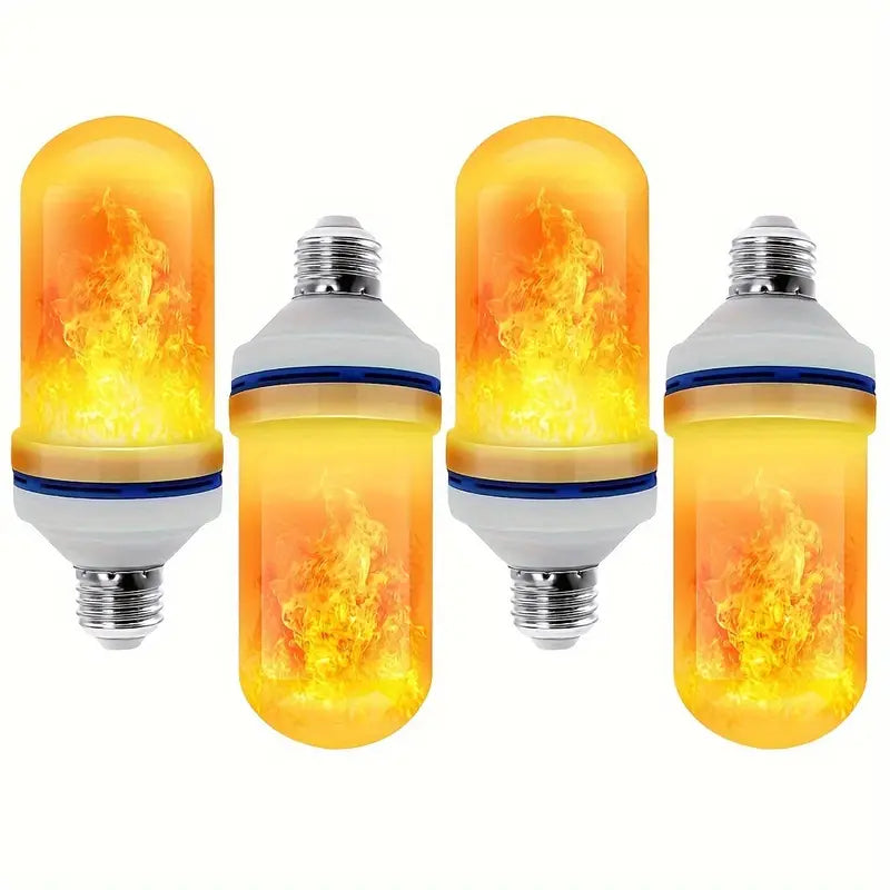 NNETM Twinkling Yuletide Flames: 4pc LED Christmas Light Bulb Set