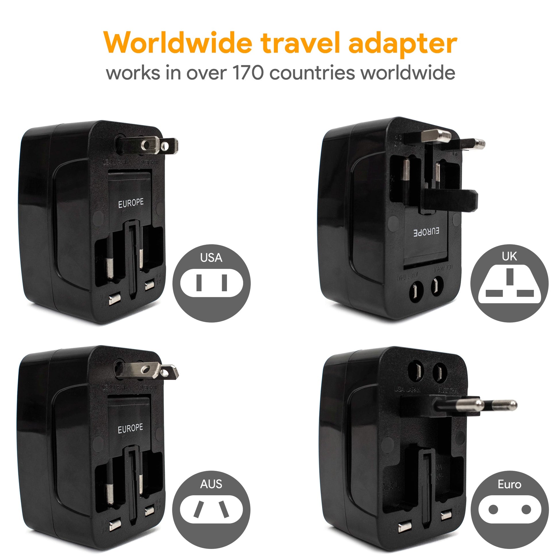 International Travel Adapter with USB Ports-2
