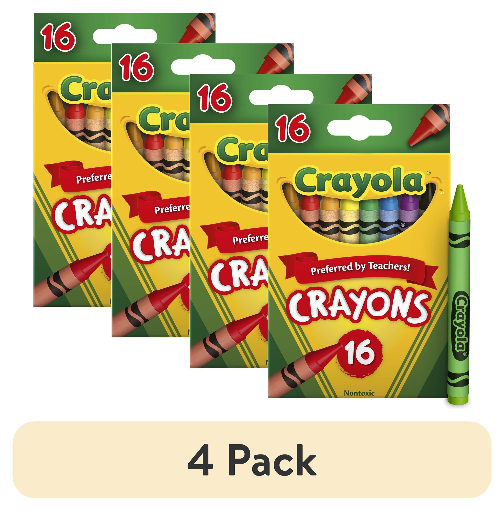 (4 Pack)  Classic Crayons, 16 Ct, Back to School Supplies for Kids, Art Supplies