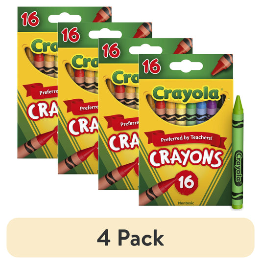 (4 Pack)  Classic Crayons, 16 Ct, Back to School Supplies for Kids, Art Supplies