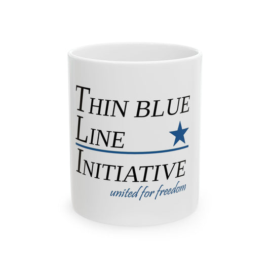 The Thin Blue Line Ceramic Mug, (11oz, 15oz)