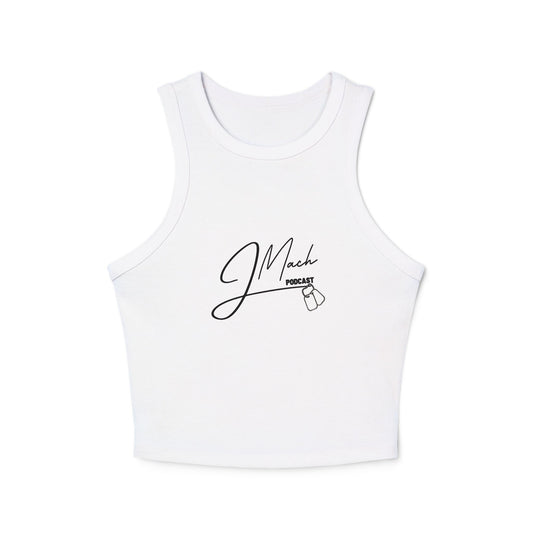 JMach Podcast Women's Micro Rib Racer Tank Top