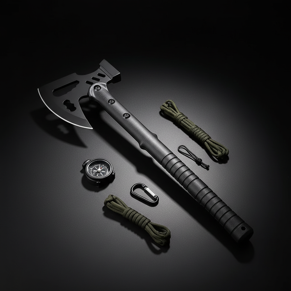 Stainless Steel Multi-Functional Survival Axe & Hammer | Outdoor Camping, Rock Climbing & Adventure Tool-0