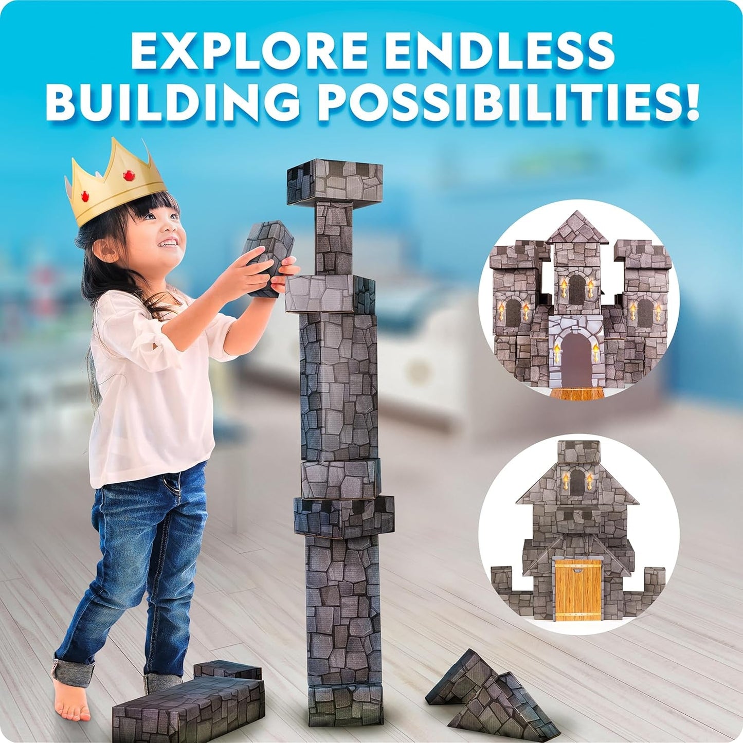 Jumbo Castle Building Blocks Playset For Creative Kids