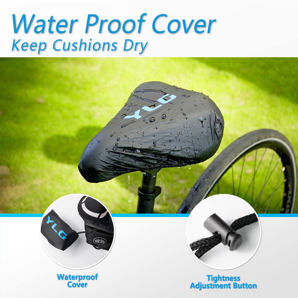 YC 7, YLG Silver White Memory Foam Bike seat Cover  11" x 7" White