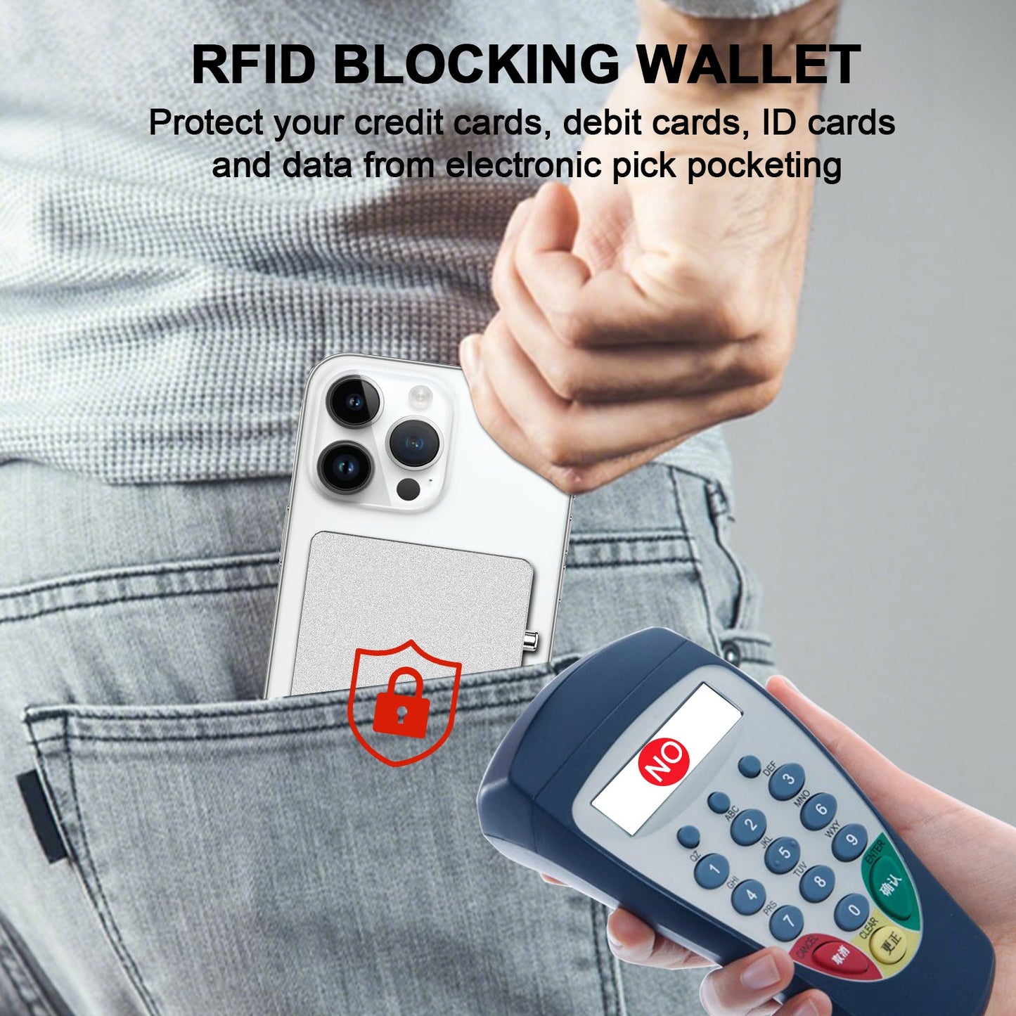 RFID Blocking Wallet Minimalist Slim Card Holder for Magsafe with Adjustable Stand, Metal Pop Up Magnetic Wallet  for Men TOYFID-4