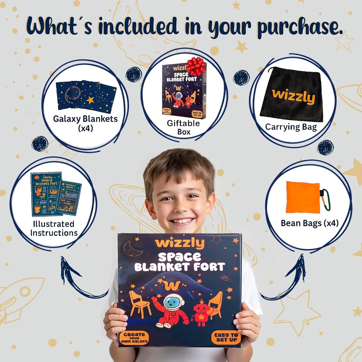 Space Blanket Fort Kit For Kids Four Piece Portable Play Tent Indoor Outdoor