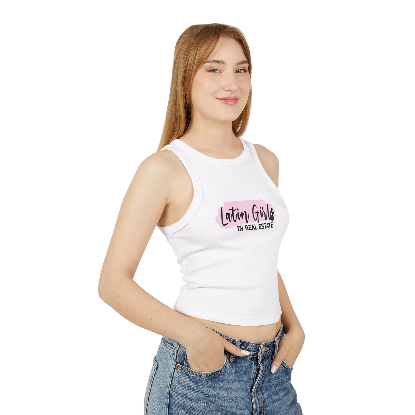 Latin Girls in Real Estate Women's Micro Rib Racer Tank Top