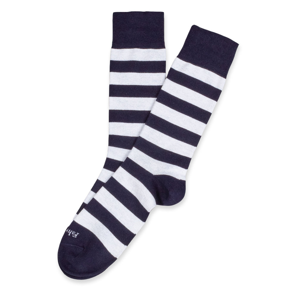 Men's Sock | Rugby Stripe Navy/Lt. Grey