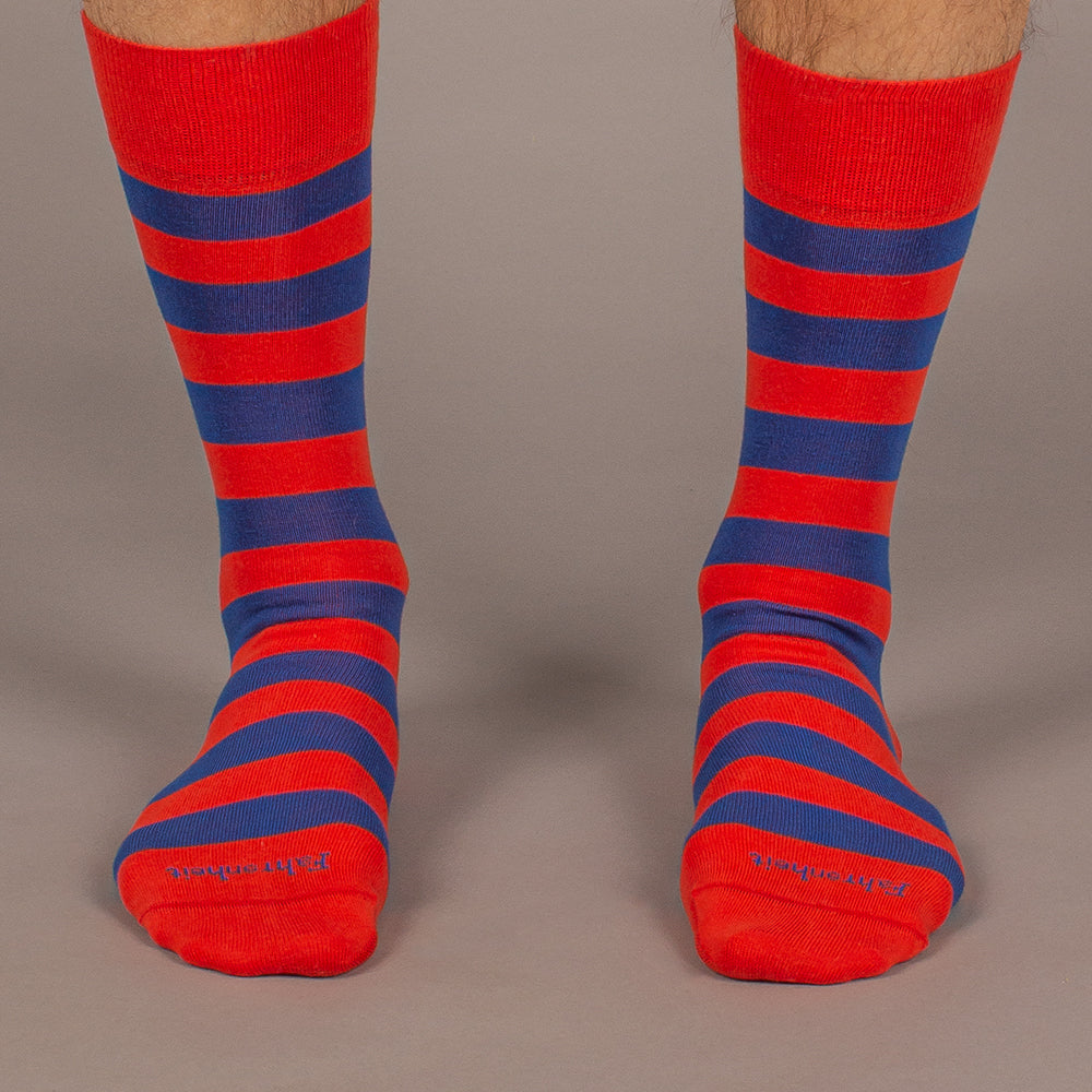 Men's Sock | Rugby Stripe Blue/Red