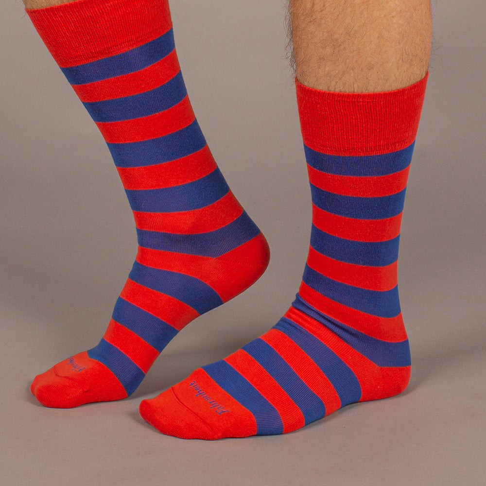Men's Sock | Rugby Stripe Blue/Red