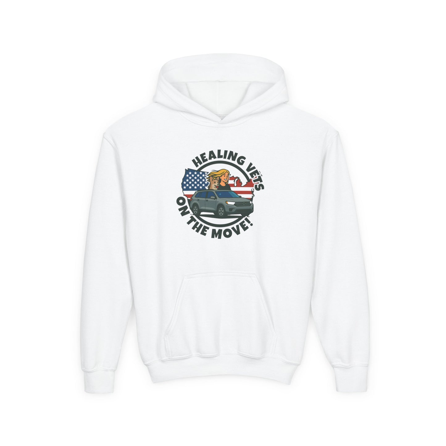 Healing Vets on the Move Youth Heavy Blend Hooded Sweatshirt