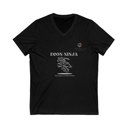 Econ-Ninja Unisex Jersey Short Sleeve V-Neck Tee