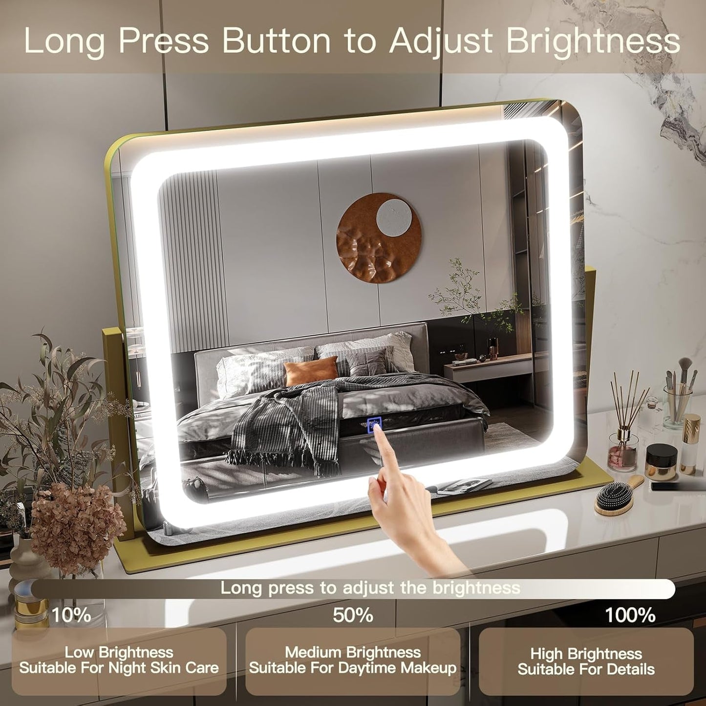 Vanity Mirror With LED Lighting 22x19Inches Edition