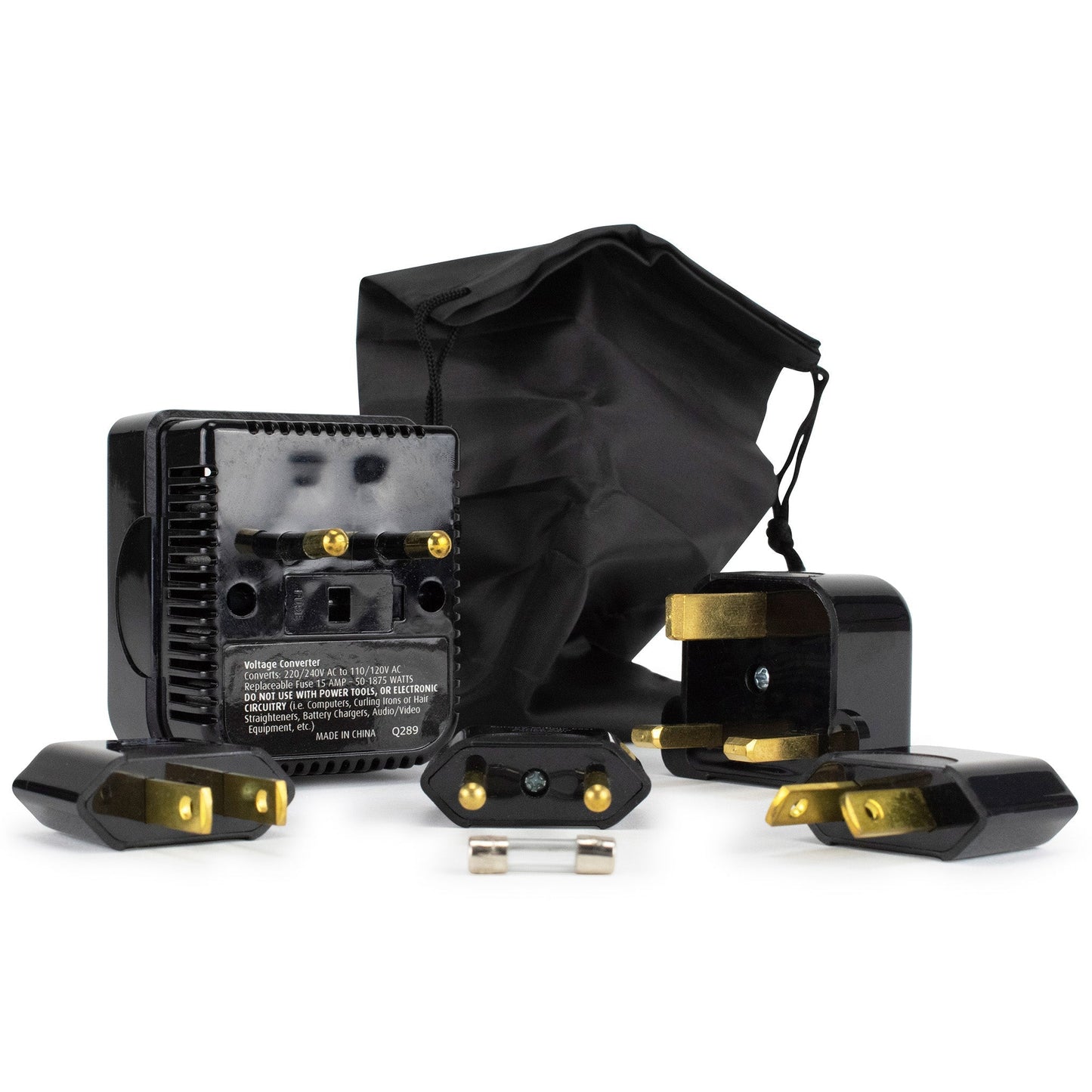 Step-Down Travel Voltage Converter and Adapter Kit with Pouch