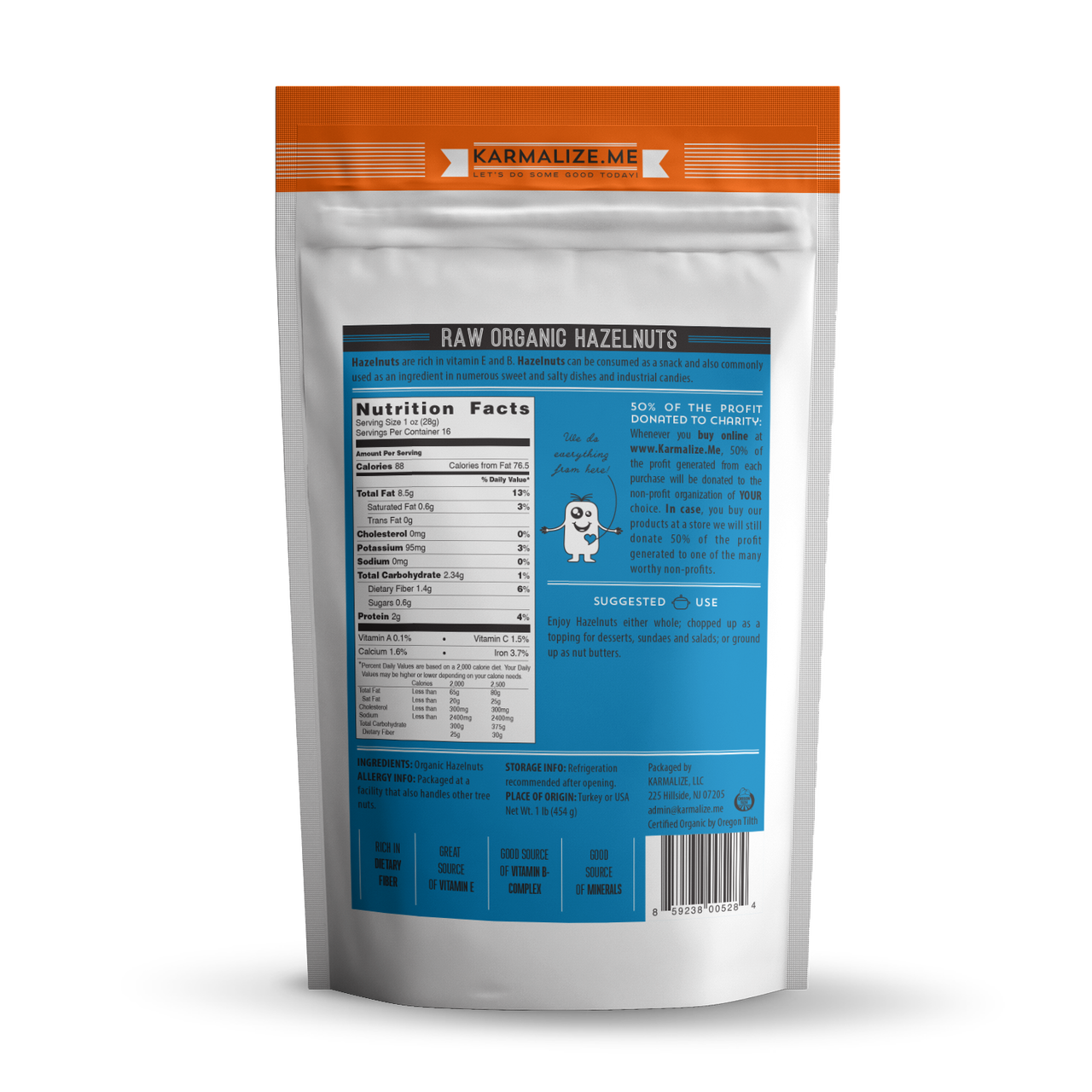 Raw Organic Hazelnuts