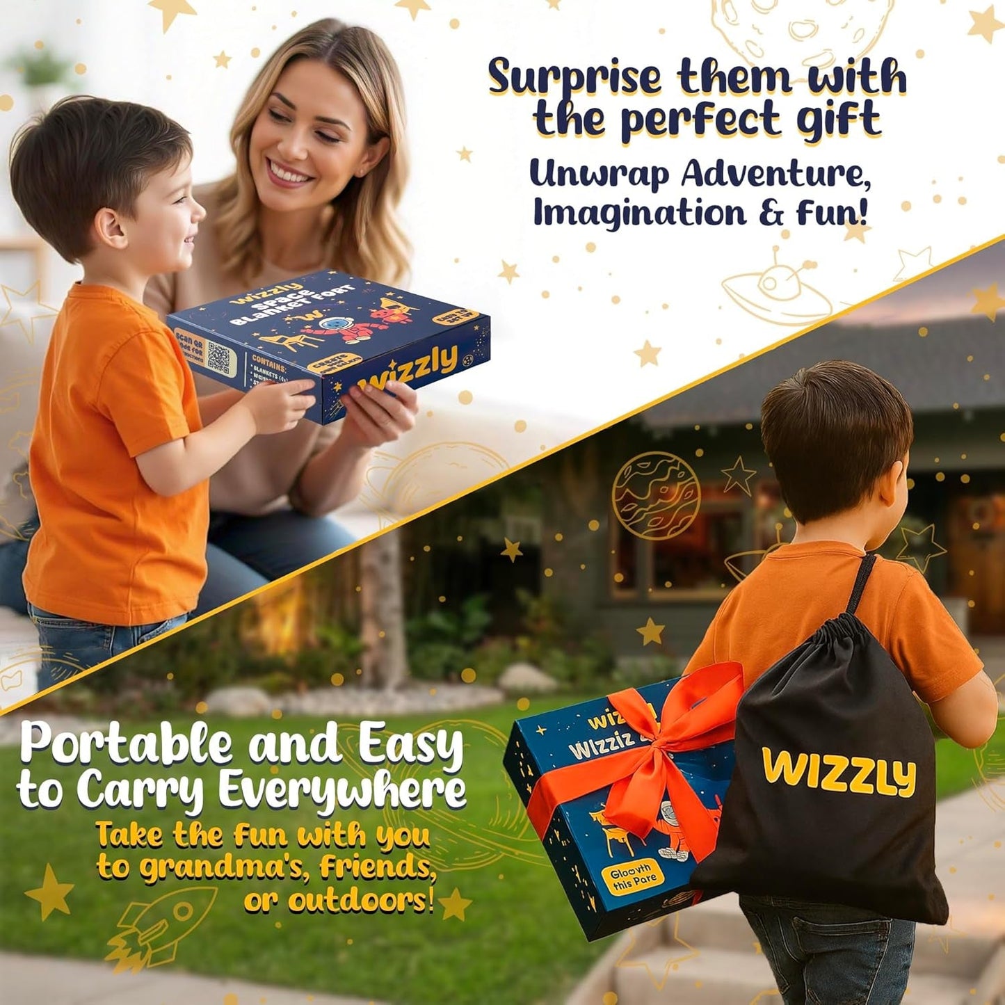 Space Blanket Fort Kit For Kids Four Piece Portable Play Tent Indoor Outdoor