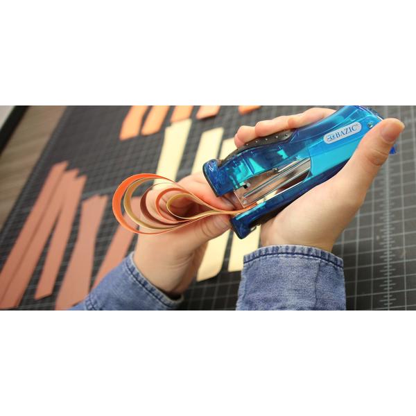 Compact Stand-Up Standard (26/6) Stapler w/ 500 Ct. Staples - Random Color