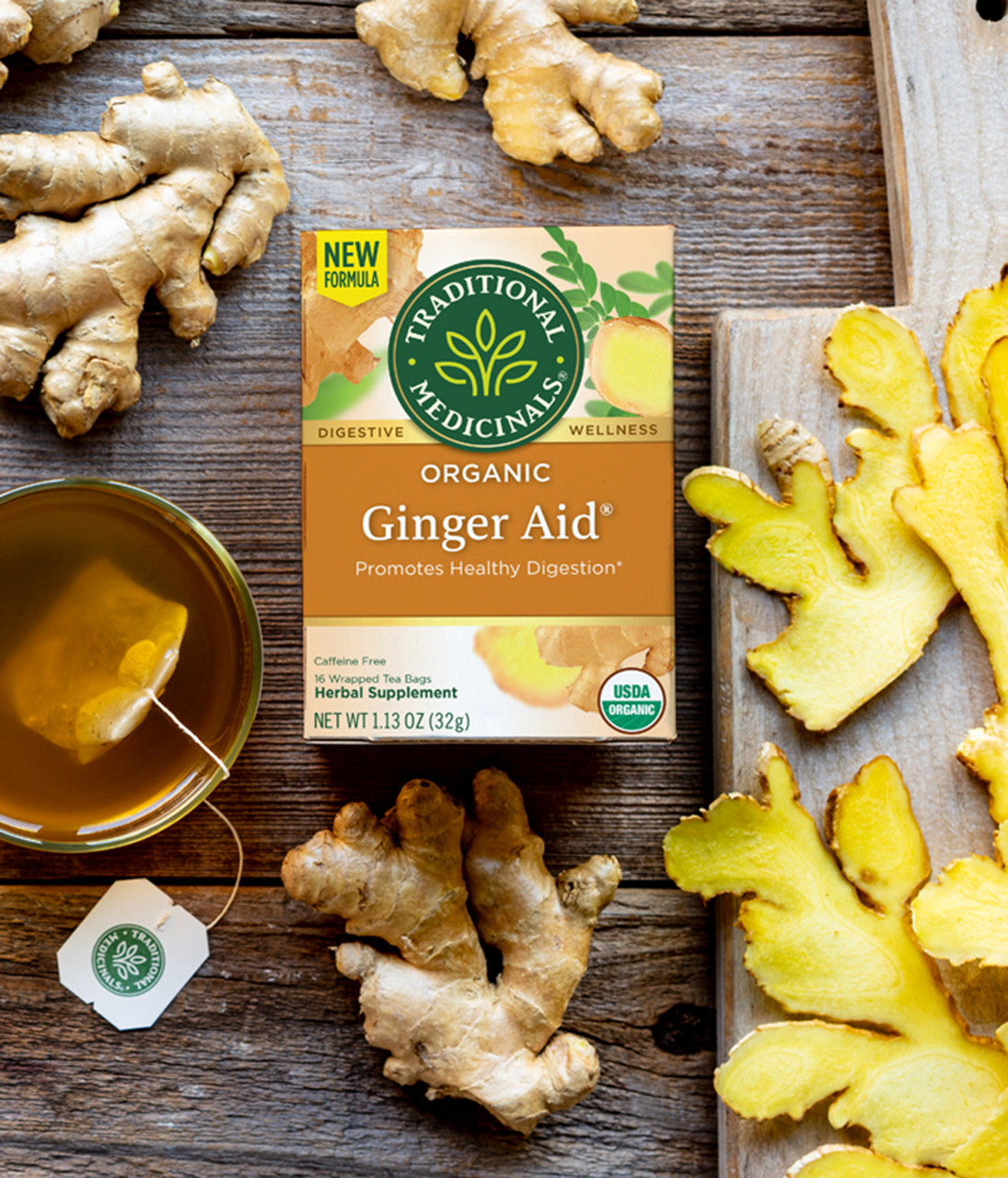 Traditional Medicinals Ginger Aid Herb Tea (6x16 Bag)