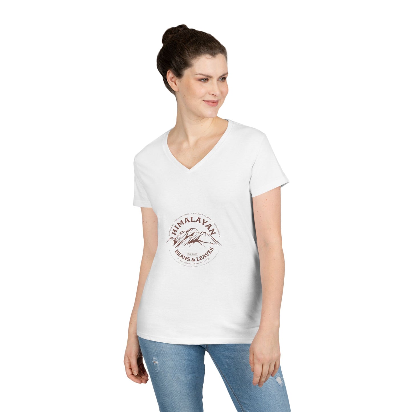 Himalayan Beans & Leaves Ladies' V-Neck T-Shirt