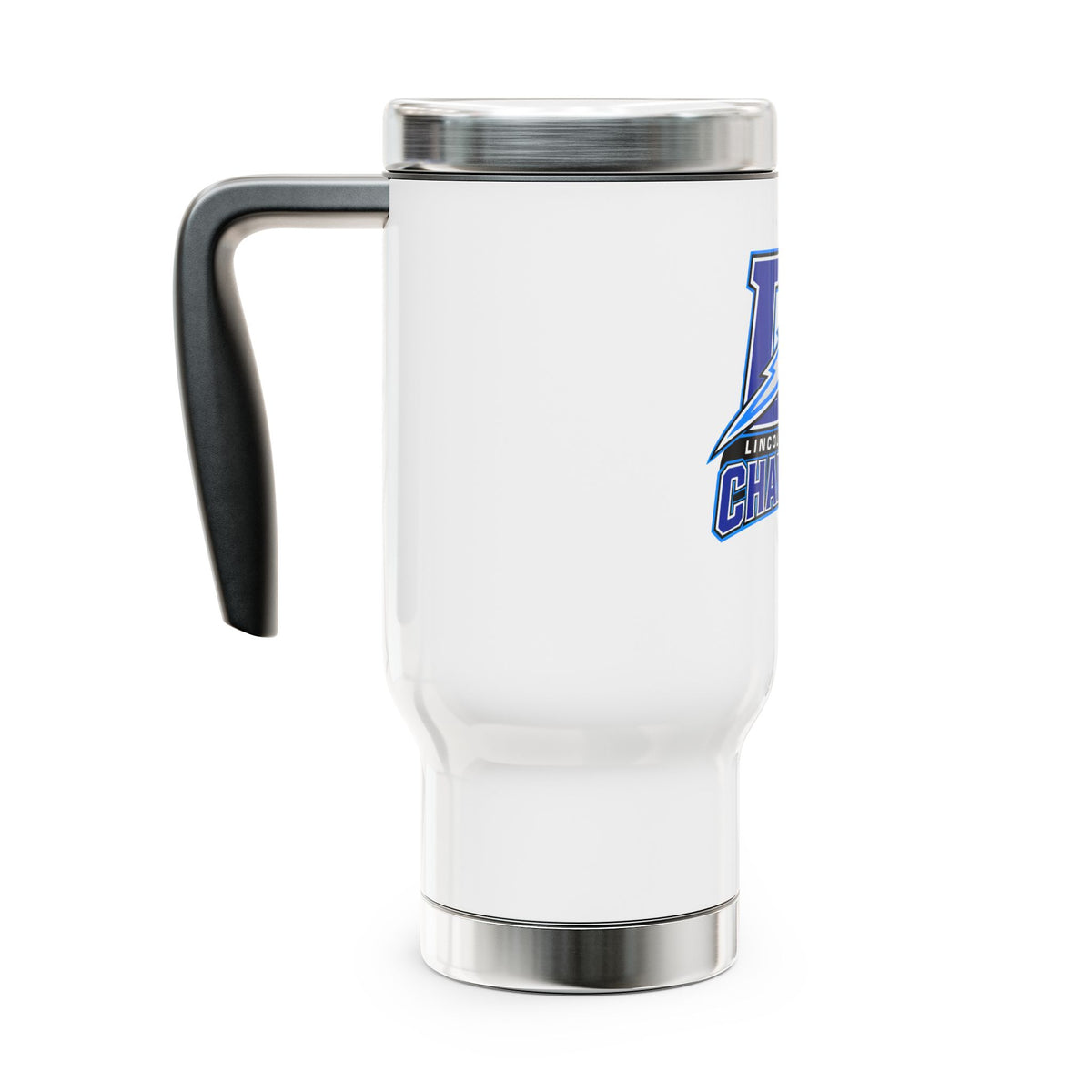 LC Chargers Stainless Steel Travel Mug with Handle, 14oz