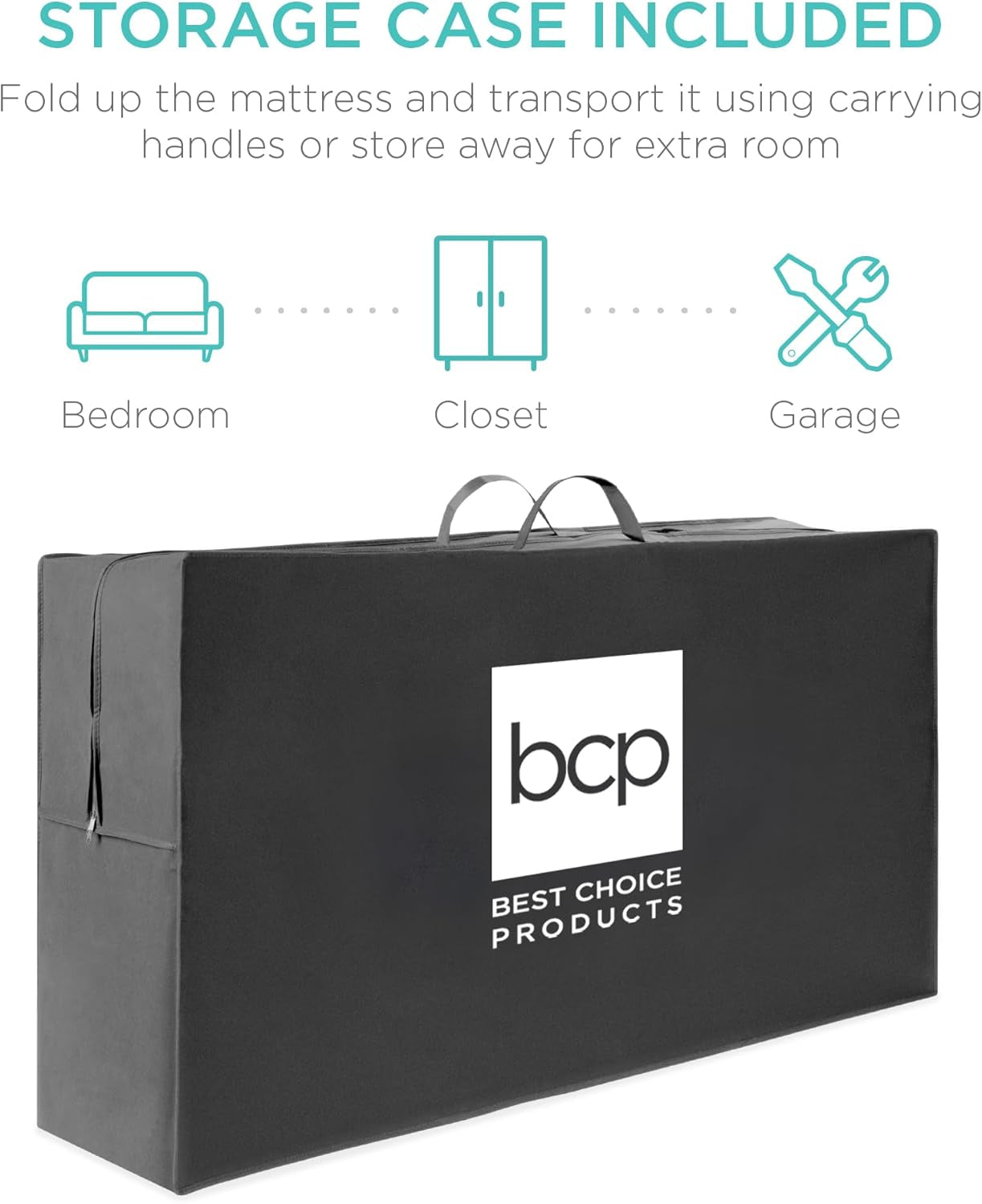 Portable Tri-Fold Foam Mattress Ideal For Guests Camping