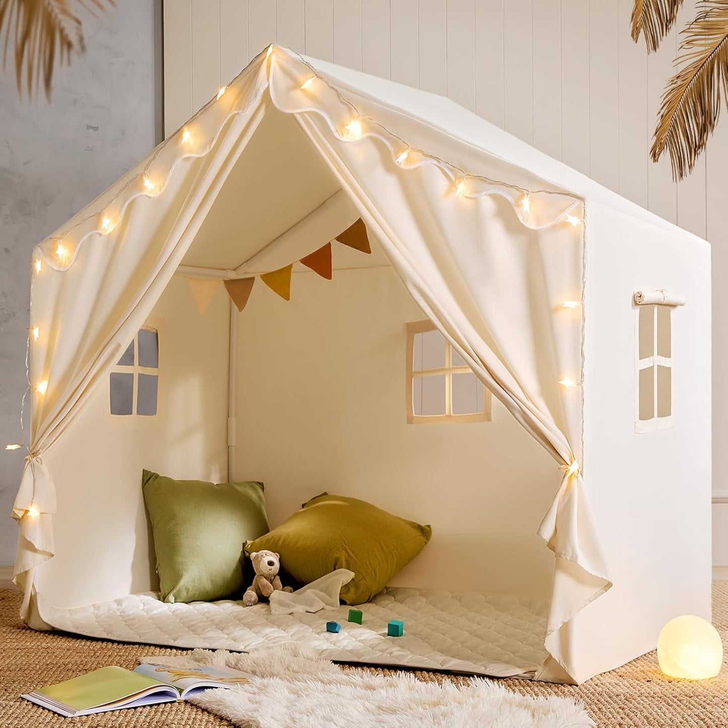 Kids Indoor Tent With Star Lights 57 Inch Reading Nook