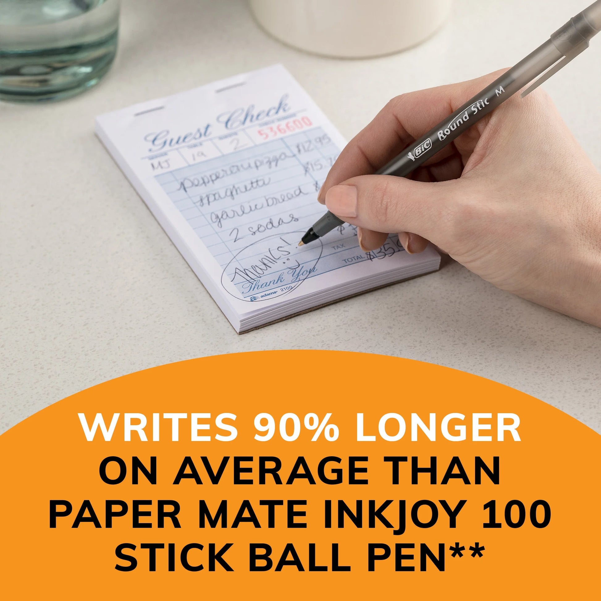 round Stic Xtra Life Ballpoint Pen, Medium Point 1.0 Mm, Black Ink - 60 Pack