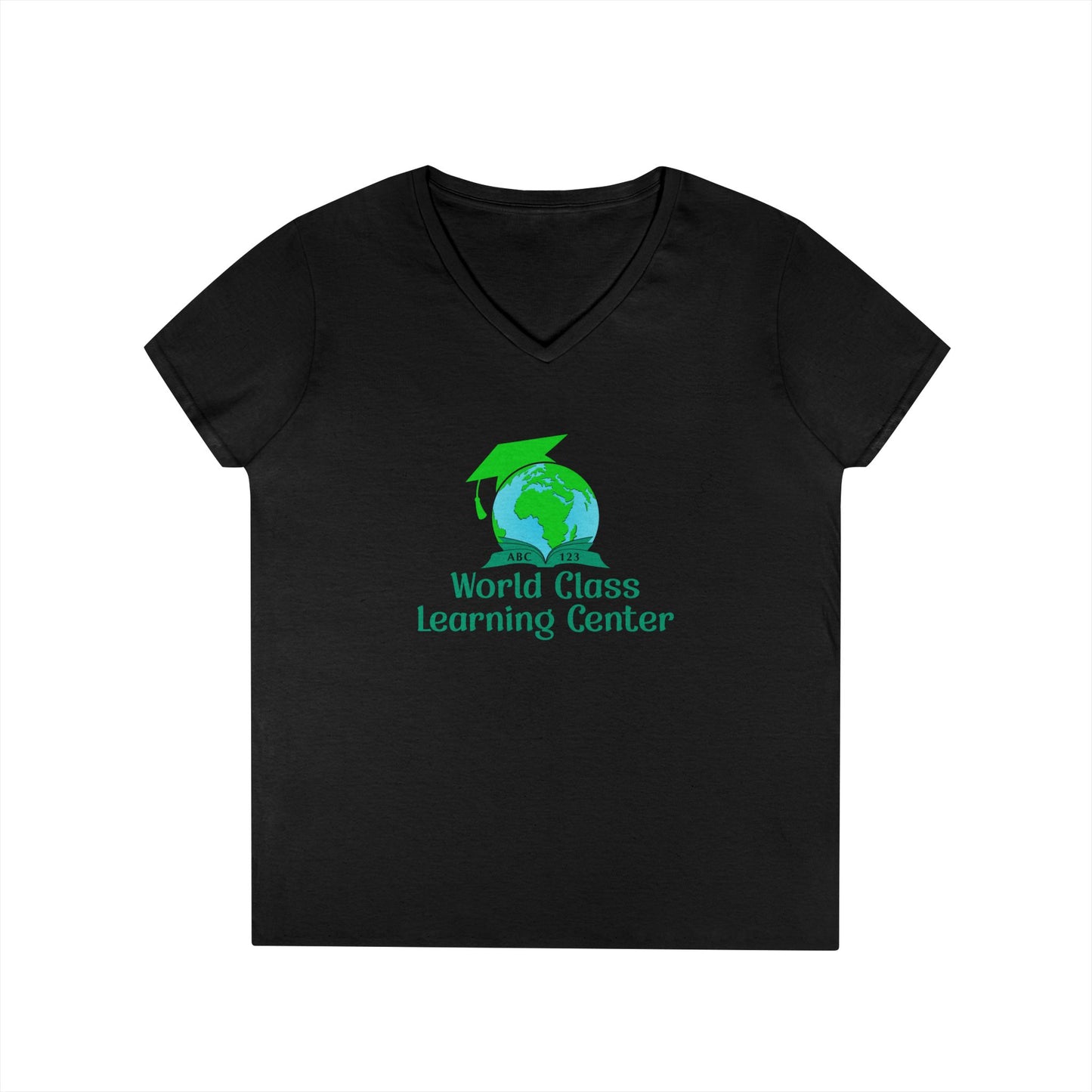 World Class Learning Center Ladies' V-Neck T-Shirt
