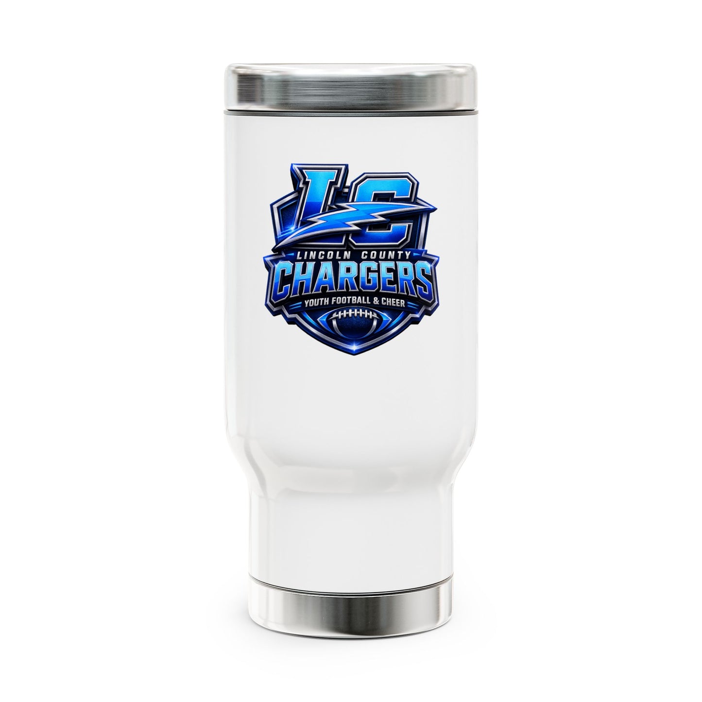LC Chargers Stainless Steel Travel Mug with Handle, 14oz