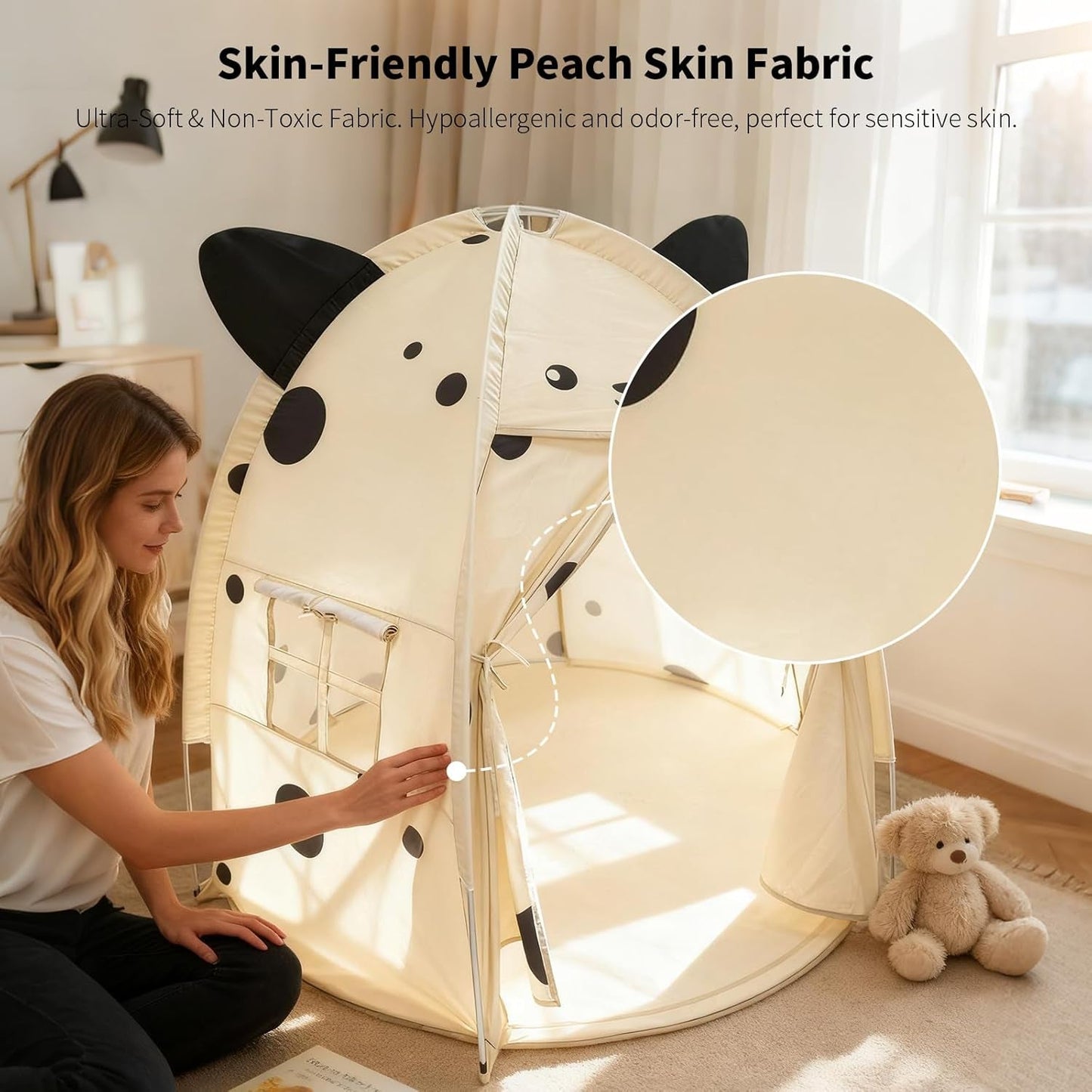 Kids Play Tent 55Inch Peach Premium Quality Indoors