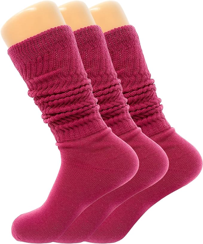 Women's Slouch Knee High Socks – 3 Pairs, Size 9-11 | Soft, Breathable & Versatile